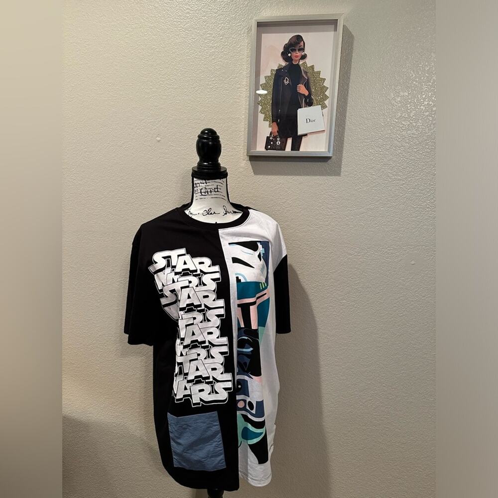 NWT Disney Parks Star Wars Split Silhouette Tee w Pocket L XL